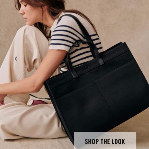 Sézane black cabas tote - Picture 2 of 6